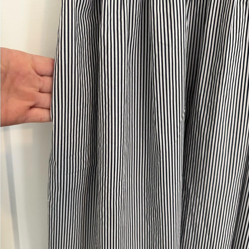 Savannah Taylor Rebecca Cotton Striped Midi Dress with Ruffled Collar EUC G000 - Picture 4 of 10